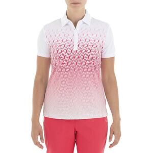 Nivo Sport Breeze Collection Bryce Diamond Print White Pink Polo Size Small